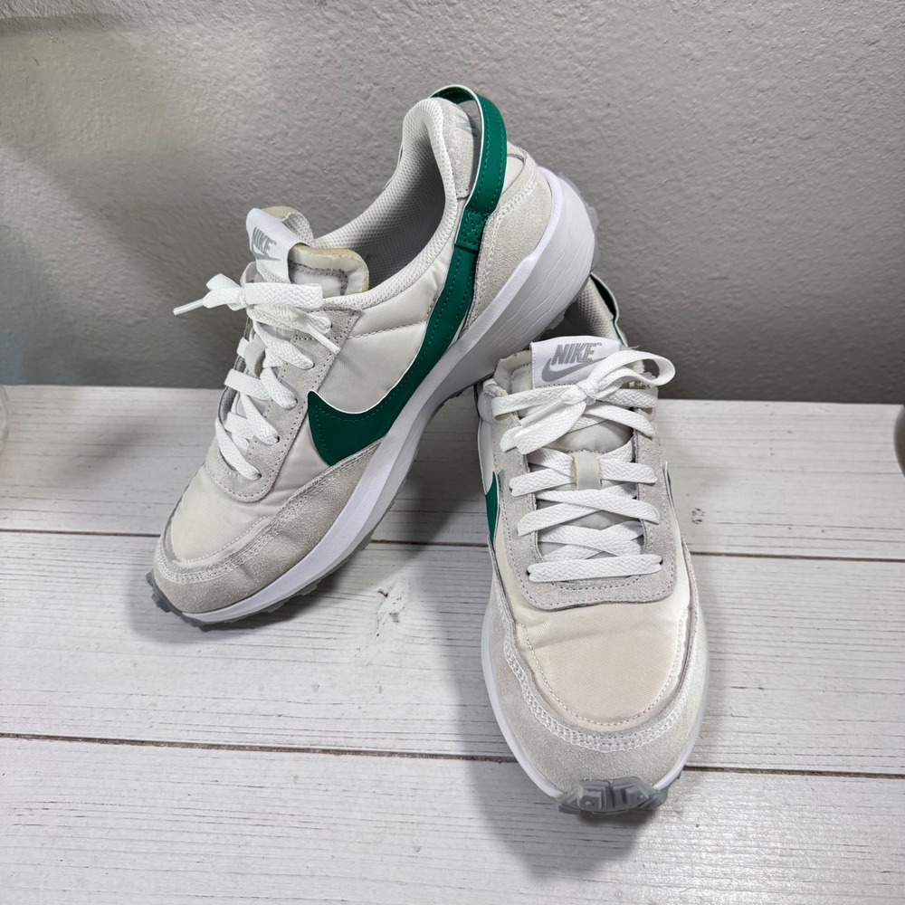 Nike Waffle Debut Womens Sneakers Sail Green Grey sz 9 Retro Running Shoes EUC
